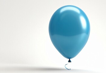3D render of a single blue balloon, isolated on a white background. Ai generated images