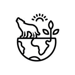 Black line icon for biodiversity