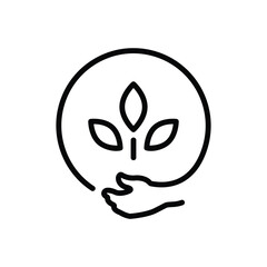 Black line icon for eco friendly