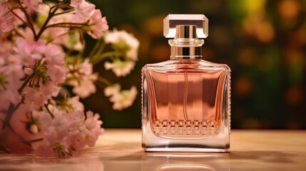 Perfume Bottle with Flowers