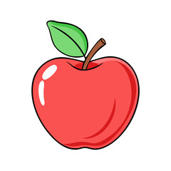 apple icon, fruits vector icon - simple vector illustration of a apple, in a simple and clean style, suitable for food and health themes. fruits flat illustration.
