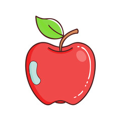 apple icon, fruits vector icon - simple vector illustration of a apple, in a simple and clean style, suitable for food and health themes. fruits flat illustration.