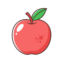 apple icon, fruits vector icon - simple vector illustration of a apple, in a simple and clean style, suitable for food and health themes. fruits flat illustration.