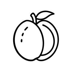 apricot icon, fruits vector icon - simple vector illustration of a apricot, in a simple and clean style, suitable for food and health themes. fruits flat illustration.