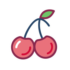 capulin cherry icon, fruits vector icon - simple vector illustration of a capulin cherry, in a simple and clean style, suitable for food and health themes. fruits flat illustration.