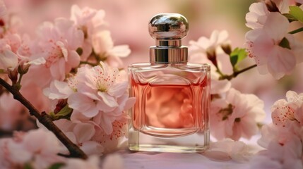 Perfume Bottle with Cherry Blossom