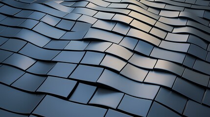 The image shows a close-up of a wavy, abstract surface made of black rectangular shapes.