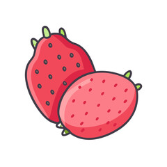 cactus pear icon, fruits vector icon - simple vector illustration of a cactus pear, in a simple and clean style, suitable for food and health themes. fruits flat illustration.
