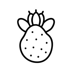 cactus pear icon, fruits vector icon - simple vector illustration of a cactus pear, in a simple and clean style, suitable for food and health themes. fruits flat illustration.