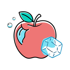 ice apple icon, fruits vector icon - simple vector illustration of a ice apple, in a simple and clean style, suitable for food and health themes. fruits flat illustration.
