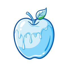 ice apple icon, fruits vector icon - simple vector illustration of a ice apple, in a simple and clean style, suitable for food and health themes. fruits flat illustration.