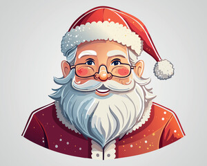 Smiling Santa Claus Illustration - Festive Holiday Artwork