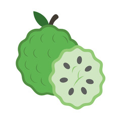 cherimoya icon, fruits vector icon - simple vector illustration of a cherimoya, in a simple and clean style, suitable for food and health themes. fruits flat illustration.