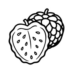 cherimoya icon, fruits vector icon - simple vector illustration of a cherimoya, in a simple and clean style, suitable for food and health themes. fruits flat illustration.