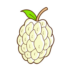 custard apple icon, fruits vector icon - simple vector illustration of a custard apple, in a simple and clean style, suitable for food and health themes. fruits flat illustration.