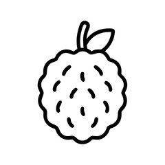 custard apple icon, fruits vector icon - simple vector illustration of a custard apple, in a simple and clean style, suitable for food and health themes. fruits flat illustration.