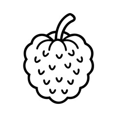 custard apple icon, fruits vector icon - simple vector illustration of a custard apple, in a simple and clean style, suitable for food and health themes. fruits flat illustration.