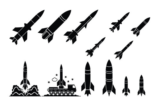 a bundle of huge number of ballistic missile and rocket