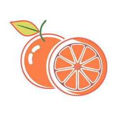 grapefruit icon, fruits vector icon - simple vector illustration of a grapefruit, in a simple and clean style, suitable for food and health themes. fruits flat illustration.