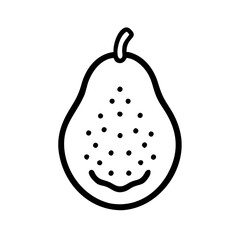 guava icon, fruits vector icon - simple vector illustration of a guava, in a simple and clean style, suitable for food and health themes. fruits flat illustration.