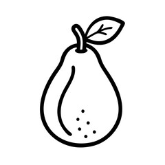 guava icon, fruits vector icon - simple vector illustration of a guava, in a simple and clean style, suitable for food and health themes. fruits flat illustration.