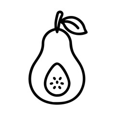 guava icon, fruits vector icon - simple vector illustration of a guava, in a simple and clean style, suitable for food and health themes. fruits flat illustration.