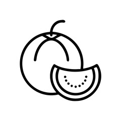 honeydew melon icon, fruits vector icon - simple vector illustration of a honeydew melon, in a simple and clean style, suitable for food and health themes. fruits flat illustration.