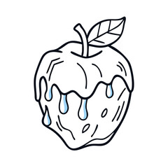 ice apple icon, fruits vector icon - simple vector illustration of a ice apple, in a simple and clean style, suitable for food and health themes. fruits flat illustration.