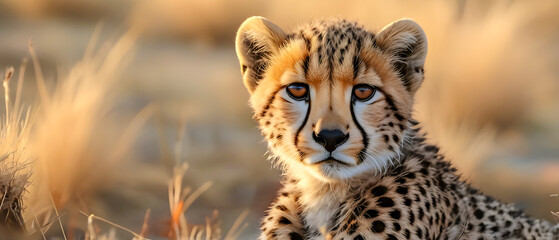 Obraz premium Portrait of a Cheetah Cub in his natural environment