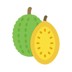 jackfruit icon, fruits vector icon - simple vector illustration of a jackfruit, in a simple and clean style, suitable for food and health themes. fruits flat illustration.