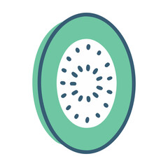 kiwi icon, fruits vector icon - simple vector illustration of a kiwi, in a simple and clean style, suitable for food and health themes. fruits flat illustration.