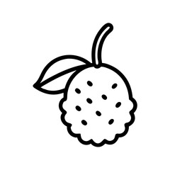 lychee icon, fruits vector icon - simple vector illustration of a lychee, in a simple and clean style, suitable for food and health themes. fruits flat illustration.