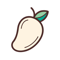 mango icon, fruits vector icon - simple vector illustration of a mango, in a simple and clean style, suitable for food and health themes. fruits flat illustration.
