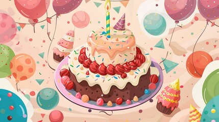 Colorful Cakes: Transforming Your Birthday Background Theme