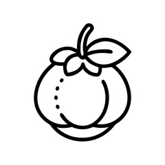 mangosteen icon, fruits vector icon - simple vector illustration of a mangosteen, in a simple and clean style, suitable for food and health themes. fruits flat illustration.
