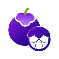 mangosteen icon, fruits vector icon - simple vector illustration of a mangosteen, in a simple and clean style, suitable for food and health themes. fruits flat illustration.