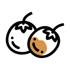 medlar icon, fruits vector icon - simple vector illustration of a medlar, in a simple and clean style, suitable for food and health themes. fruits flat illustration.