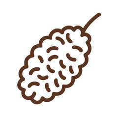 mulberry icon, fruits vector icon - simple vector illustration of a mulberry, in a simple and clean style, suitable for food and health themes. fruits flat illustration.