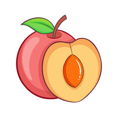 nectarine icon, fruits vector icon - simple vector illustration of a nectarine, in a simple and clean style, suitable for food and health themes. fruits flat illustration.
