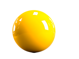 Yellow sphere on white isolated background, perfect for creative design projects.