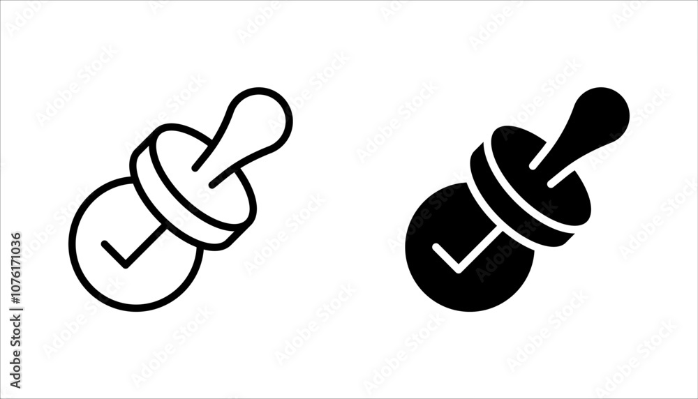 Poster stamp approved linear icon set. stamp of approval. verification and validation. vector illustration 
