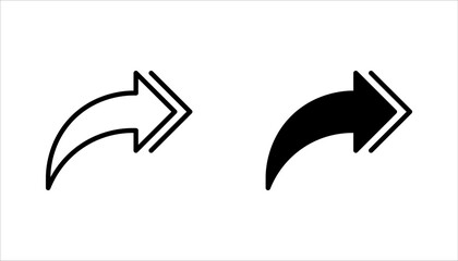 Double right arrow linear icon set. Symbolize fast forward, skip or next vector illustration on white background