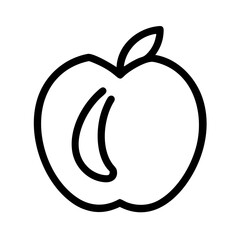 peach icon, fruits vector icon - simple vector illustration of a peach, in a simple and clean style, suitable for food and health themes. fruits flat illustration.