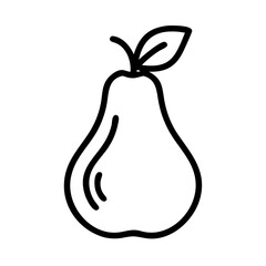 pear icon, fruits vector icon - simple vector illustration of a pear, in a simple and clean style, suitable for food and health themes. fruits flat illustration.