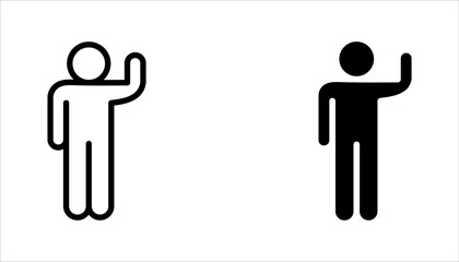 Hand wave icon set, waving hi or hello. vector illustration on white background