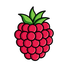 raspberry icon, fruits vector icon - simple vector illustration of a raspberry, in a simple and clean style, suitable for food and health themes. fruits flat illustration.