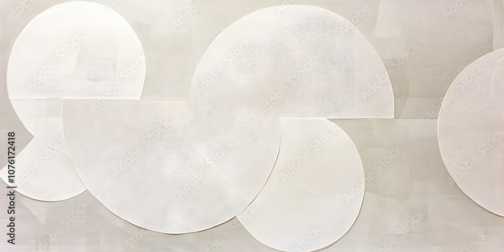 Poster abstract shapes in minimalist composition: a serene and minimalist composition featuring a series of