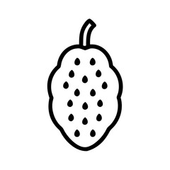 soursop icon, fruits vector icon - simple vector illustration of a soursop, in a simple and clean style, suitable for food and health themes. fruits flat illustration.