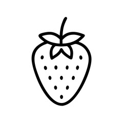 strawberry icon, fruits vector icon - simple vector illustration of a strawberry, in a simple and clean style, suitable for food and health themes. fruits flat illustration.