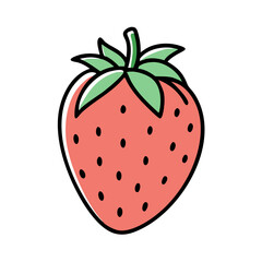 strawberry icon, fruits vector icon - simple vector illustration of a strawberry, in a simple and clean style, suitable for food and health themes. fruits flat illustration.